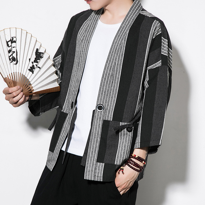 Veste Kimono Homme Rayures