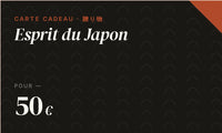 Carte cadeau Esprit du Japon — design seigaiha (vagues japonaises) sur fond noir avec accent vermillon