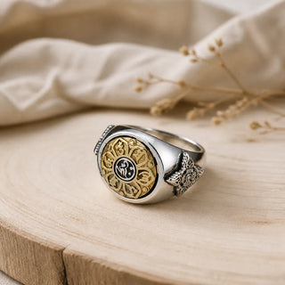 Bague homme mandala bouddhiste