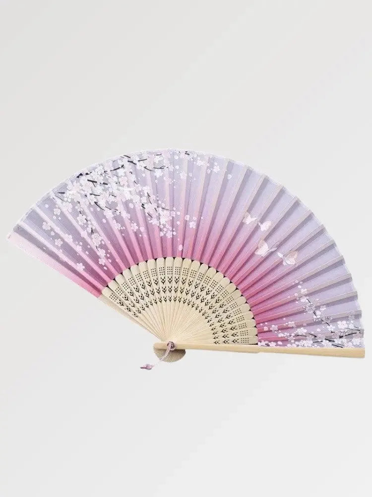 Éventail pliant japonais à fleurs de cerisier