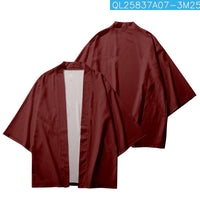 Haori kimono cardigan homme, coloris Bordeaux