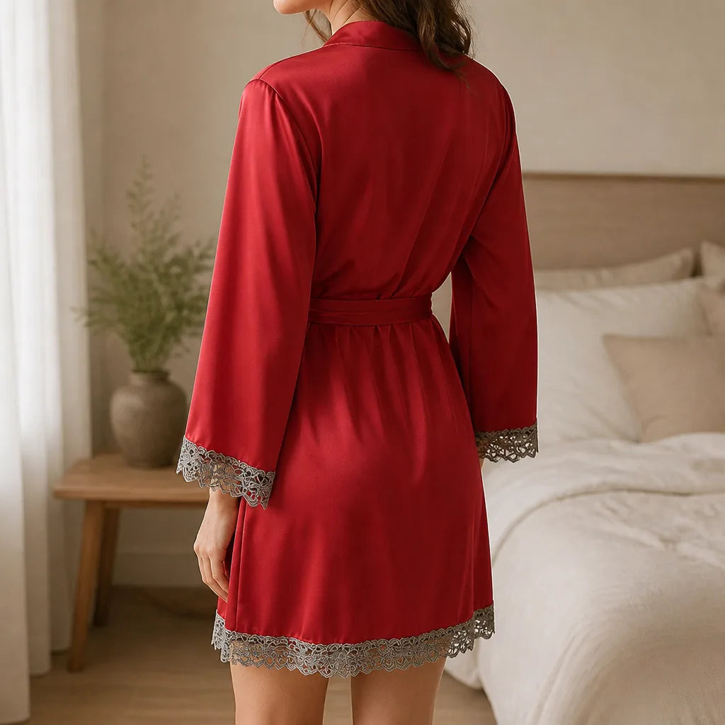 Ensemble kimono satin 5 pièces