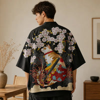 Veste kimono chat samouraï homme