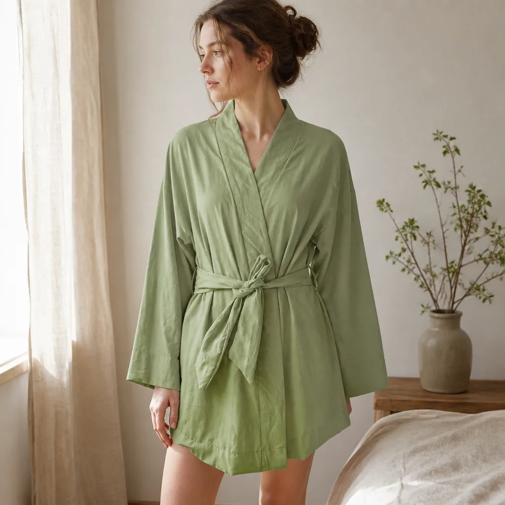 Kimono court croisé femme