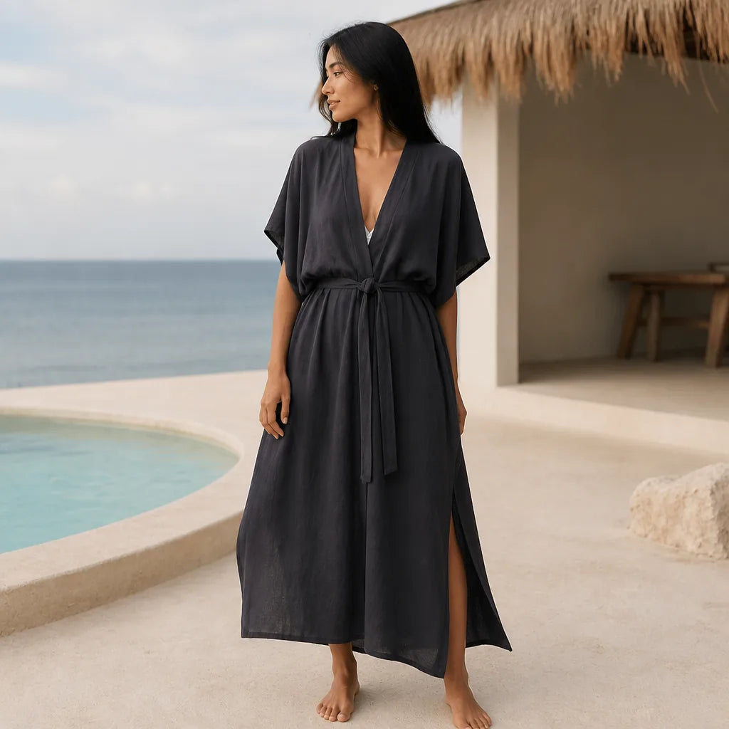 Kimono de Plage Ceinture à Nouer