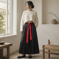 Pantalon large streetwear jacquard