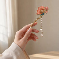 Épingle à cheveux pivoine et perles