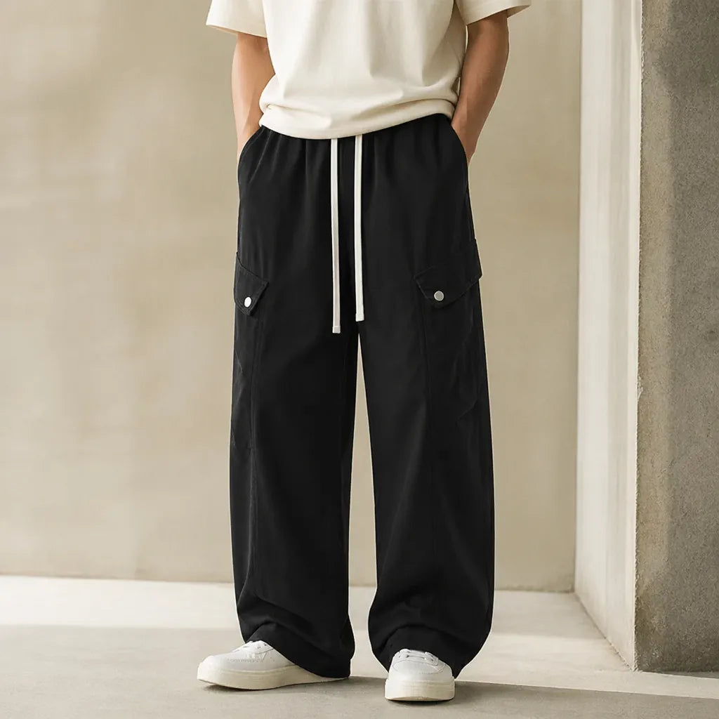 Pantalon cargo japonais coton large