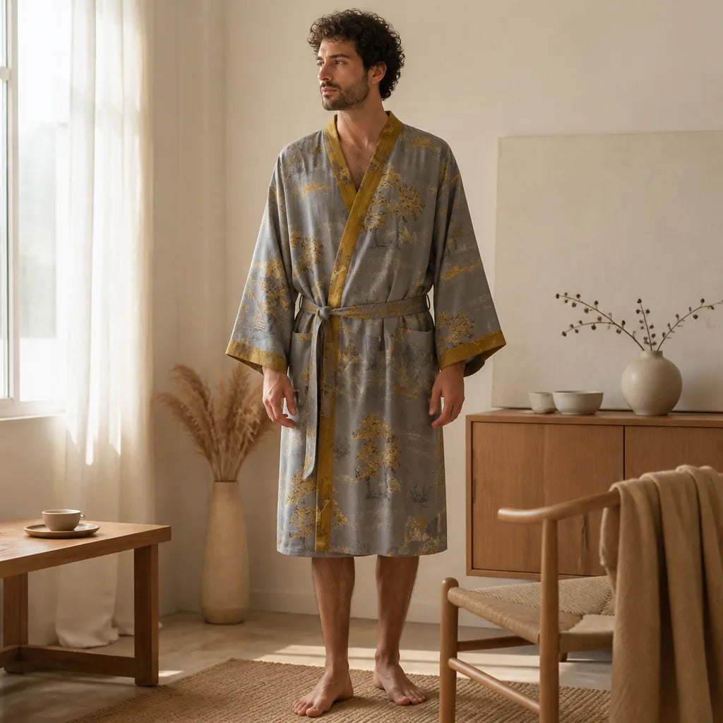 Kimono Homme Coton Motif Paysage