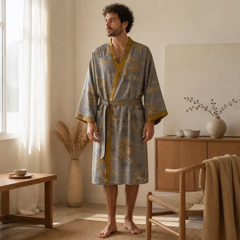 Kimono Homme Coton Motif Paysage