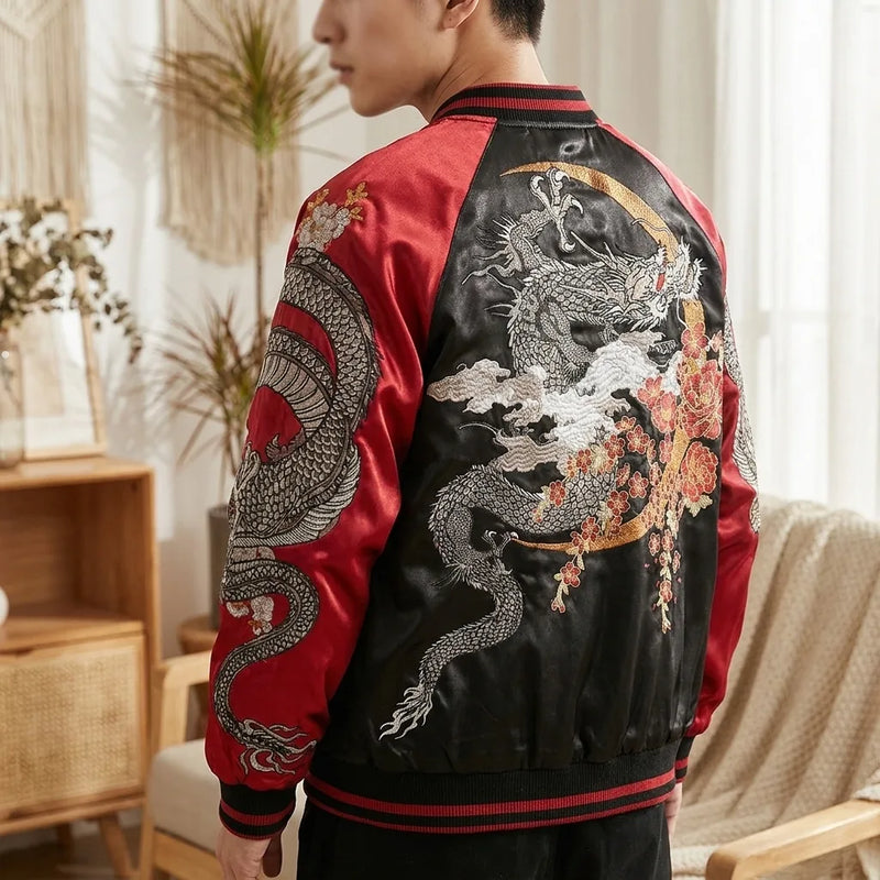 Blouson sukajan dragon brodé