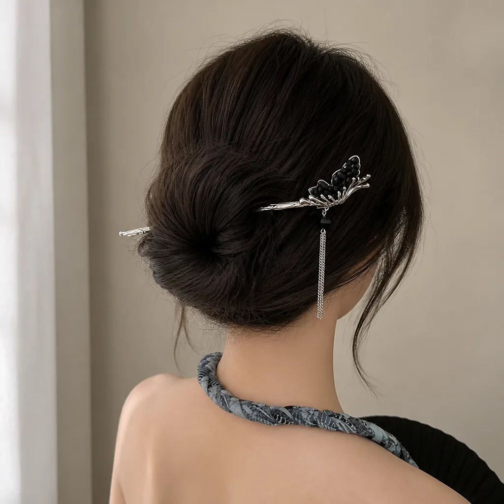 Épingle à cheveux japonaise à pampille papillon