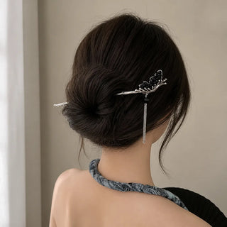 Épingle à cheveux japonaise à pampille papillon