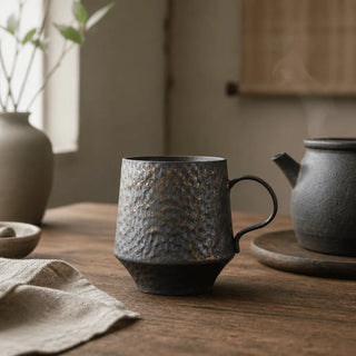 Mug en grès effet rouille