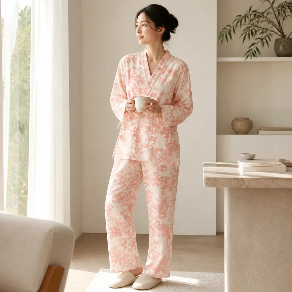 Ensemble kimono femme gaze de coton