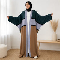 Kimono long tricolore ouvert