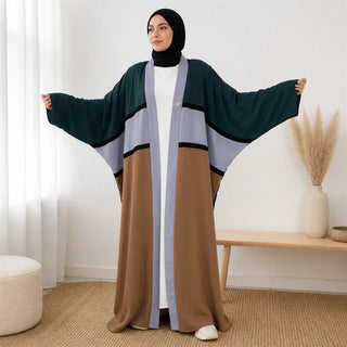 Kimono long tricolore ouvert