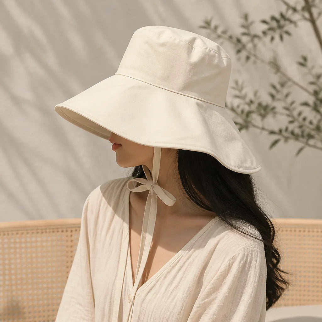 Chapeau Japonais de Plage à Sangle