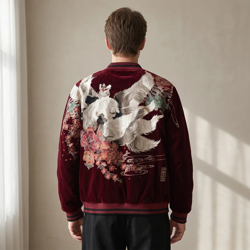 Sukajan japonais motif Kitsune