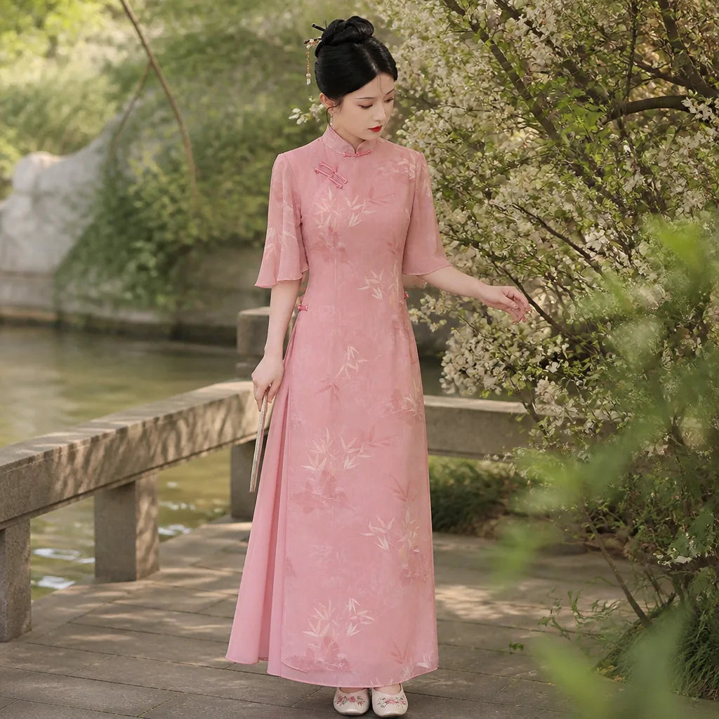 Robe de Soirée Longue Fleurie
