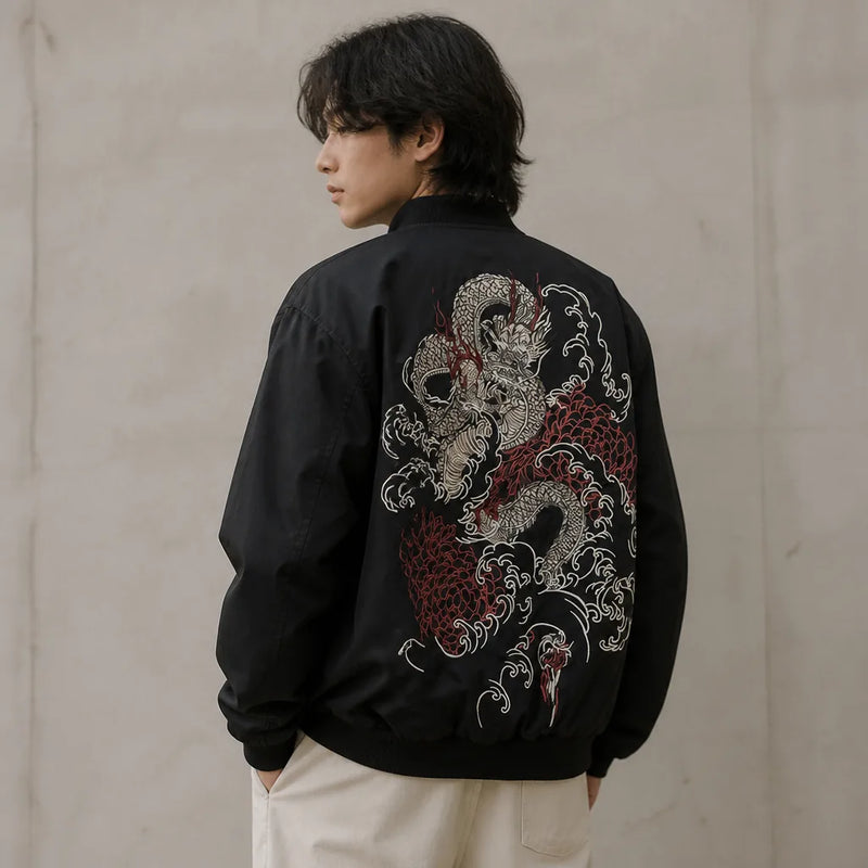 Blouson sukajan black dragon