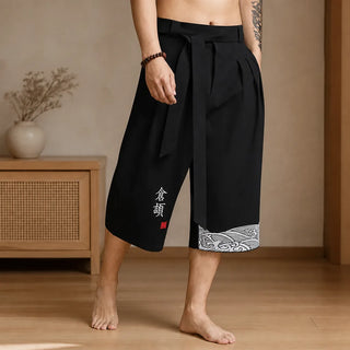 Pantalon japonais large homme coton