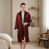 Robe de chambre kimono homme satinée