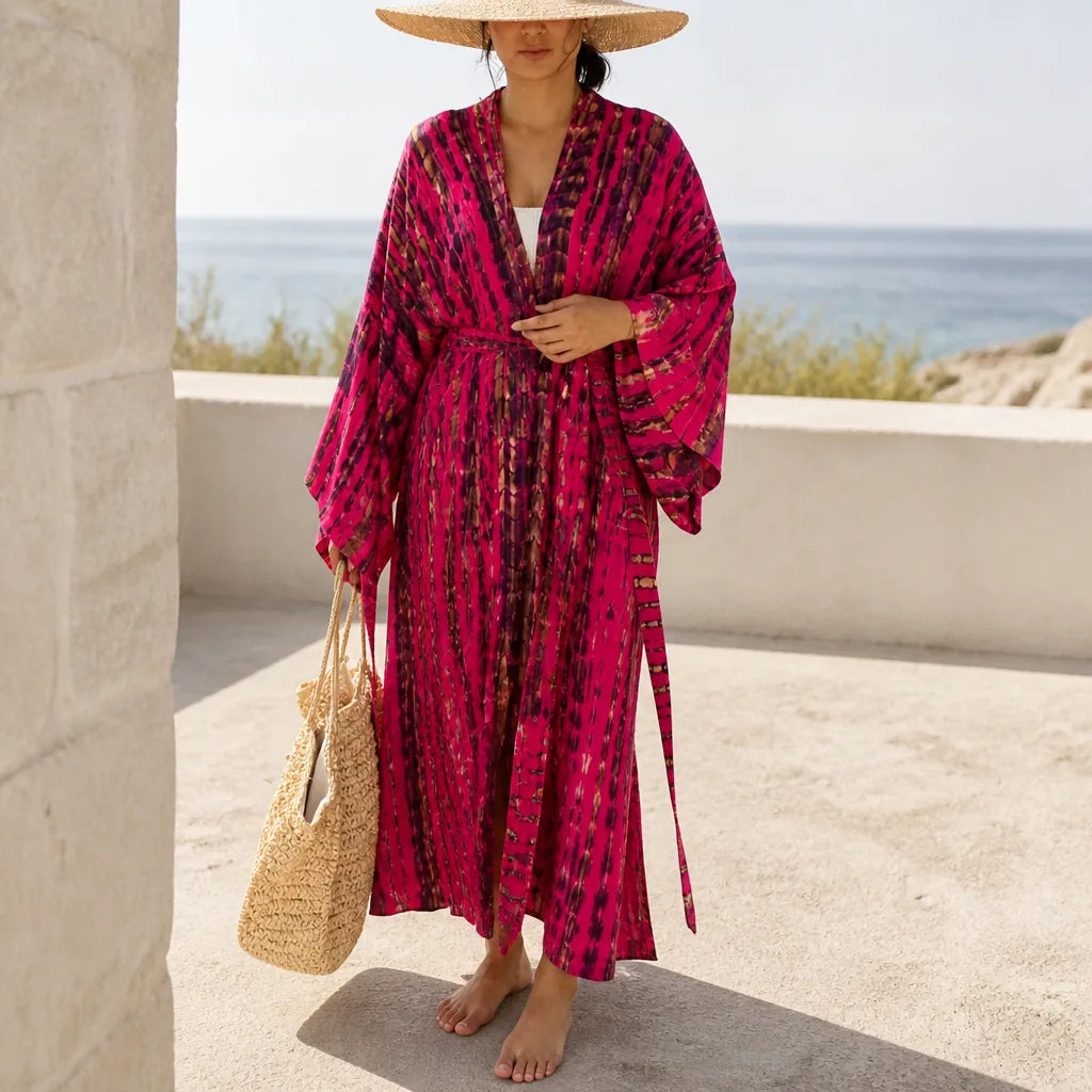 Peignoir kimono léger en coton