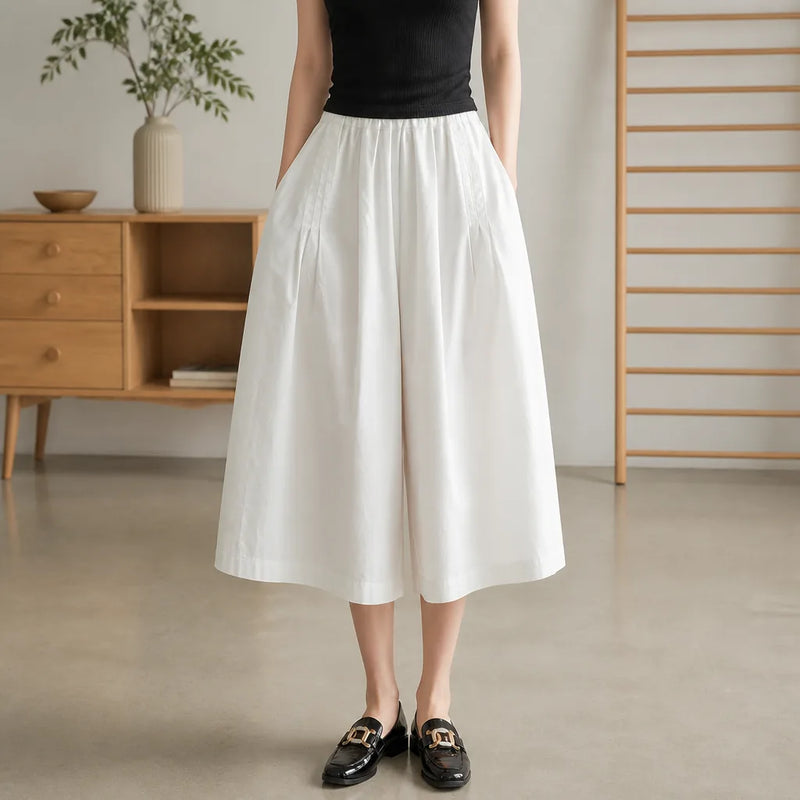Pantalon Japonais Ample à Taille Haute