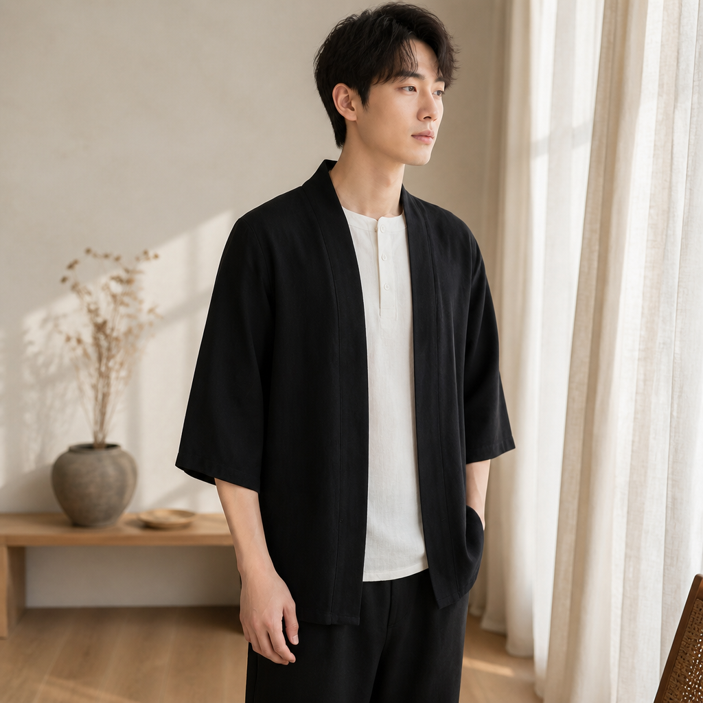 Cardigan kimono homme ample