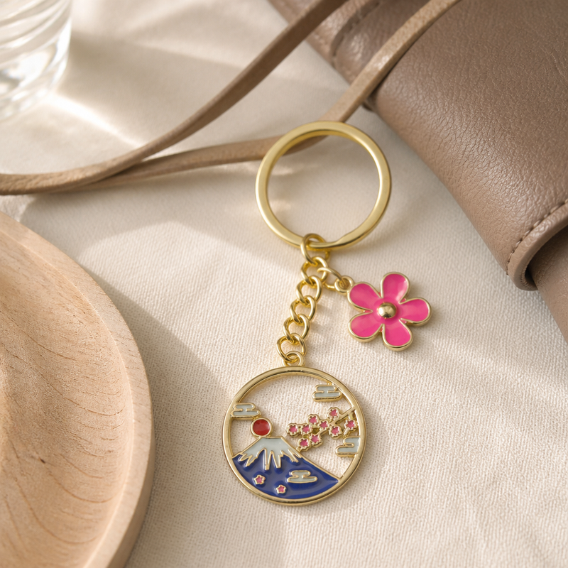 Porte-clé porte-bonheur japonais doré