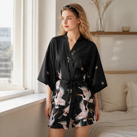 Robe kimono grues élégante