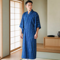 Kimono long d'intérieur homme rayé