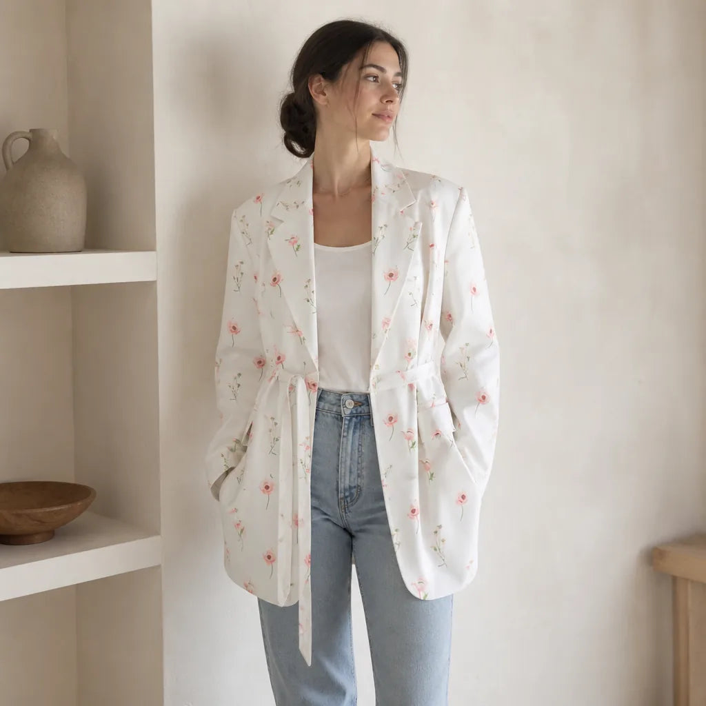 Veste kimono fleurie