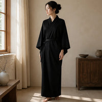 Robe kimono longue à ceinture
