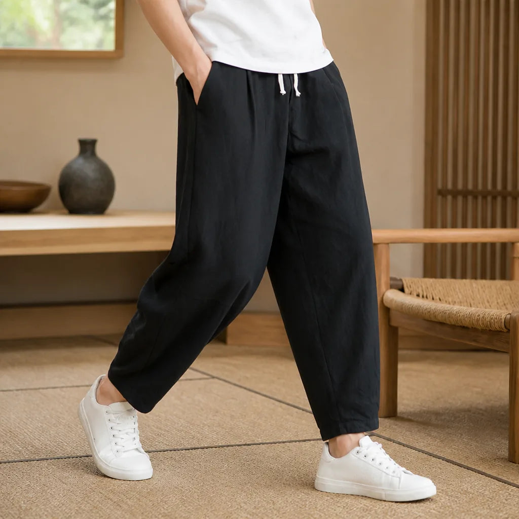 Pantalon japonais large homme