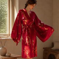 Peignoir kimono satin femme
