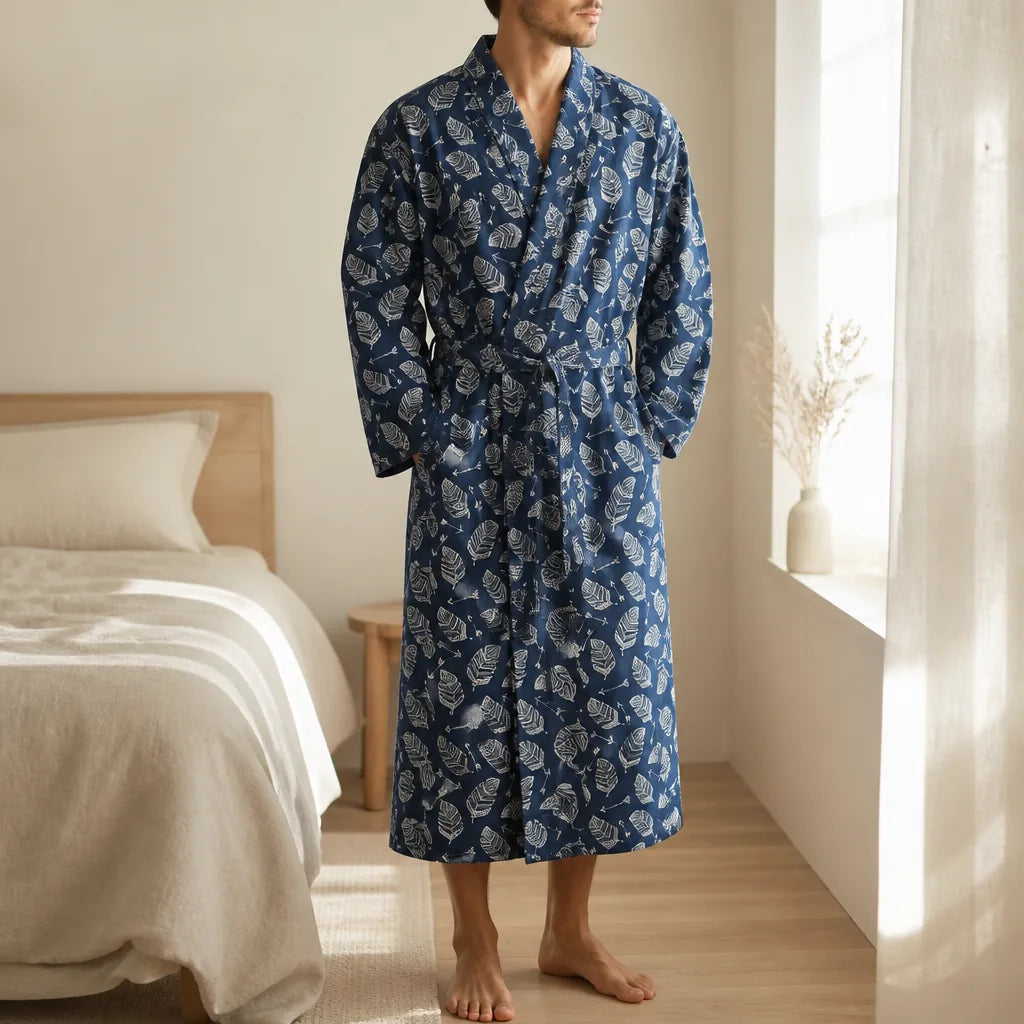 Peignoir kimono homme coton texturé