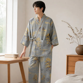 Ensemble pyjama kimono homme coton