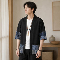 Cardigan kimono homme en coton
