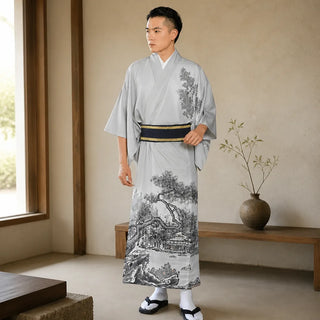 Kimono Traditionnel Homme Imprimé Dessin
