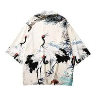 Haori Japonais Motif Grue