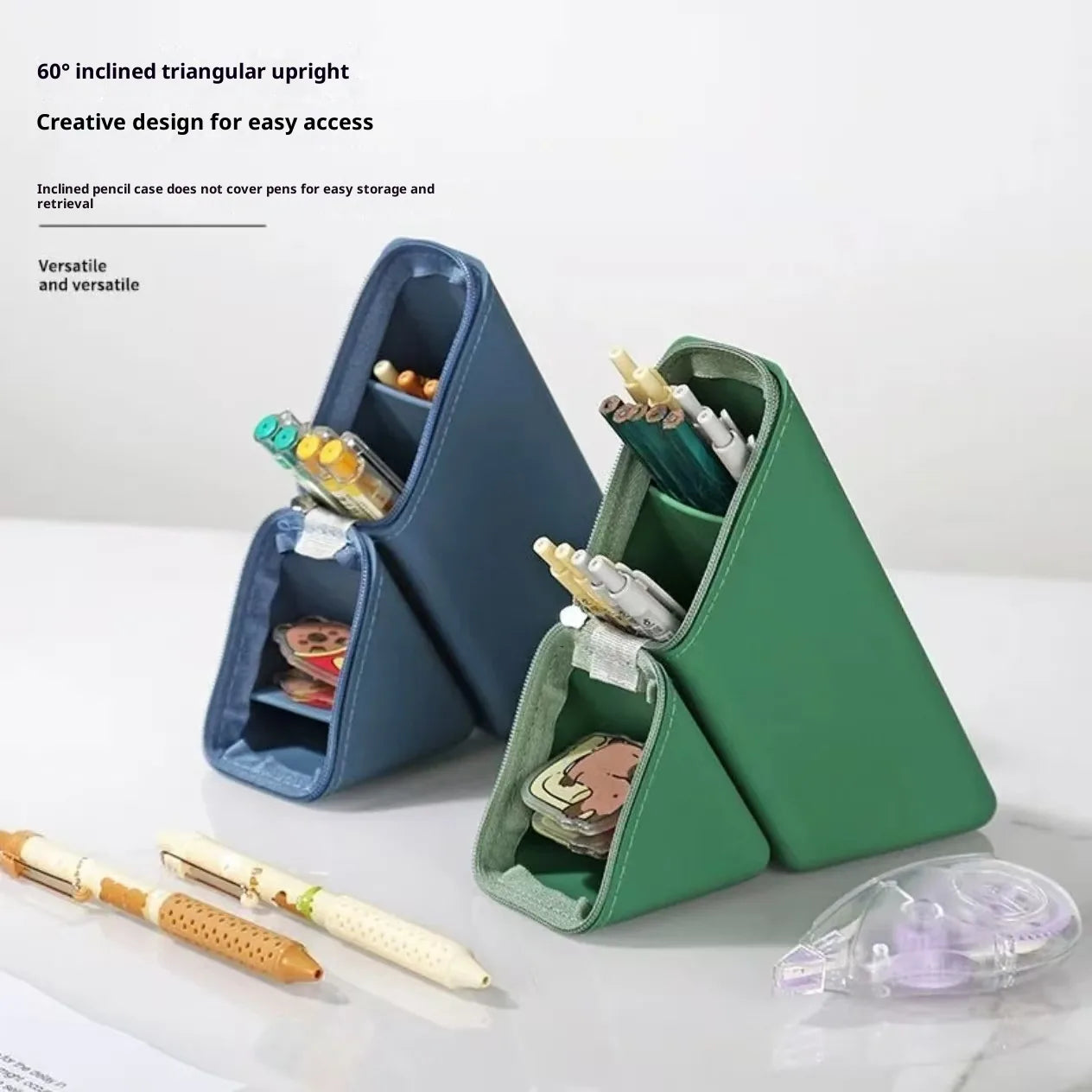 Trousse Porte-Stylos Triangulaire en Silicone