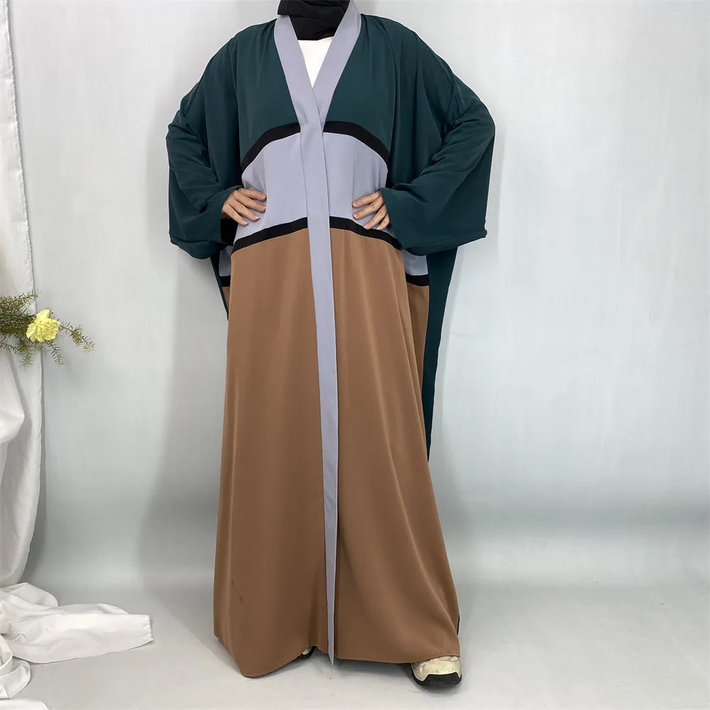 Kimono long tricolore ouvert
