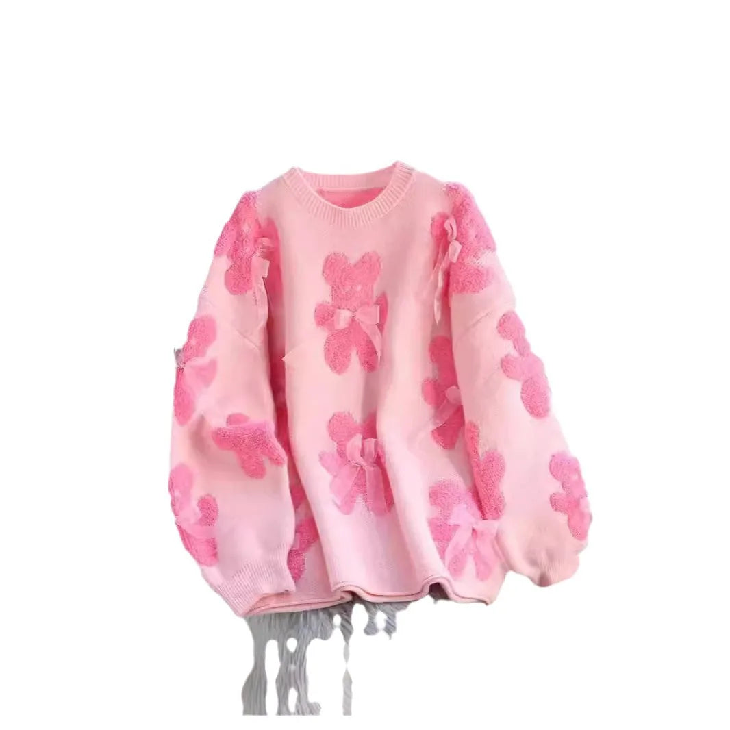 Pull Oversize Kawaii Japonais à Nœuds