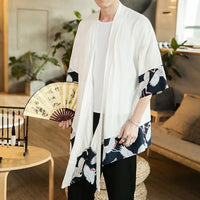 Cardigan Kimono Homme Motif Grues