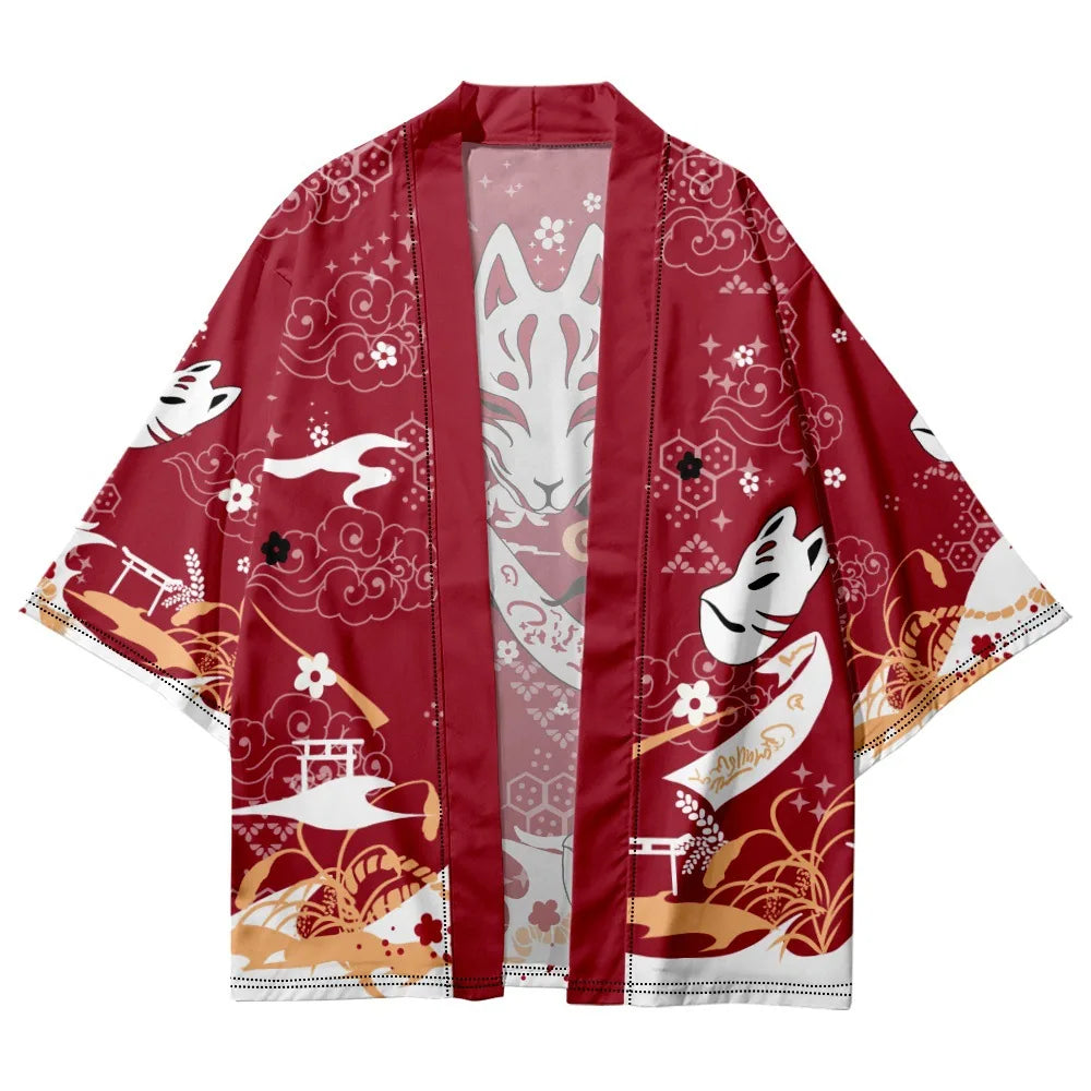 Veste kimono renard illusion