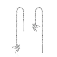 Boucles d'oreilles japonaises grue origami