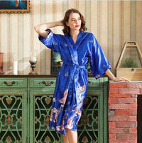Robe Kimono Longue Satinée pour Femme