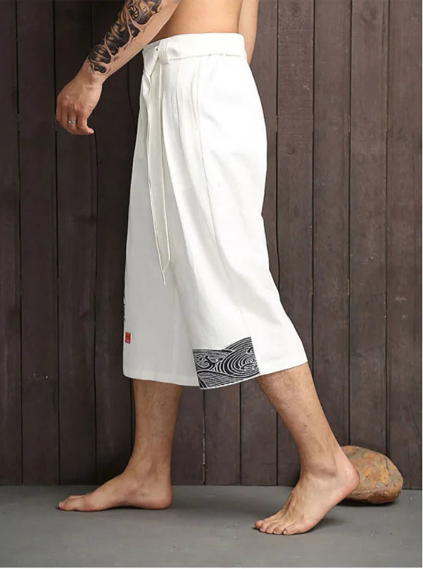 Pantalon japonais large homme coton